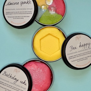 Natural play dough, handmade taste safe play dough, biodegradable eco friendly play dough