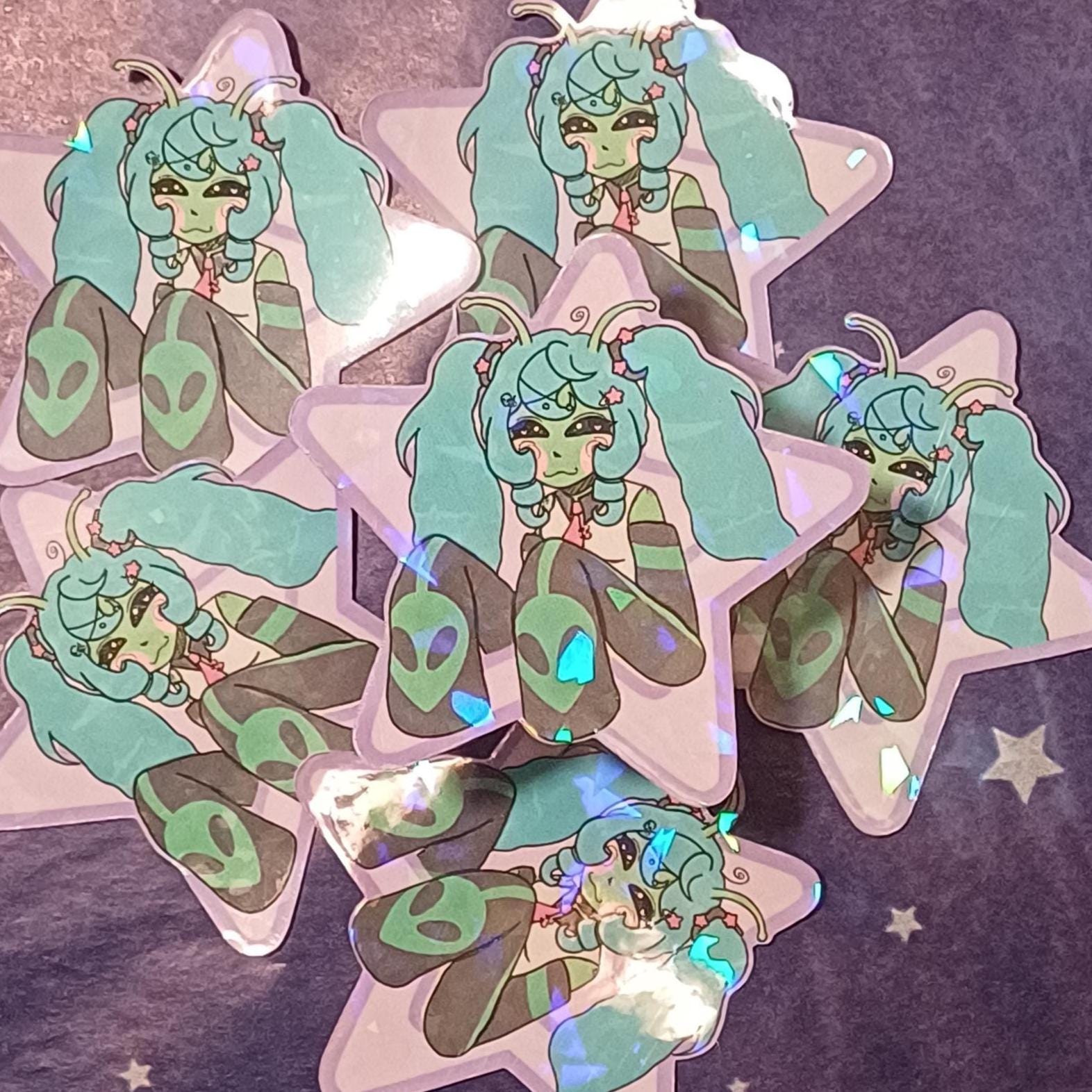 Alien Miku Holographic Sticker - Etsy