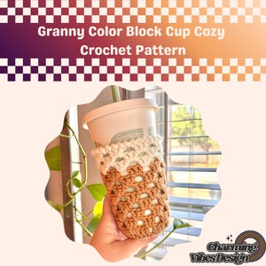 Grand-mère, motif cosy de coupe au crochet avec blocs de couleurs ** PRODUIT NUMÉRIQUE UNIQUEMENT **, motif au crochet, motif de tasse confortable