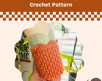 Crochet Pine & Shell Cup Cozy Pattern **DIGITAL PRODUCT ONLY** , Crochet Pattern, Cup Cozy Pattern, Cute Crochet Cup Cozy , Crochet Gifts
