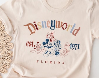 Retro Mickey And Friends Disneyworld Est 1971 T-shirt, Disneyworld Shirt, 2023 Family Vacation Tee, Magic Kingdom, Minnie Donald Pluto Shirt