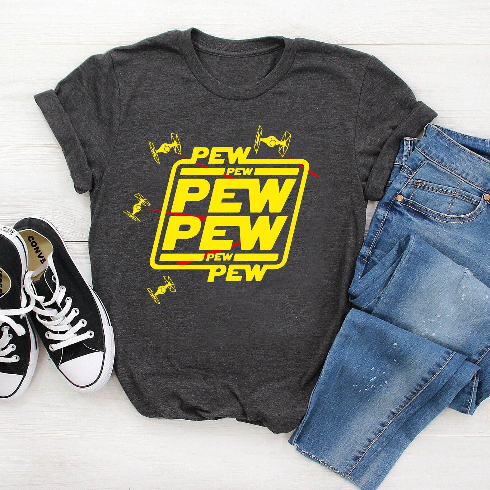 Discover Pew Pew Shirt, Pew Pew Gift T-Shirt, Pew Pew with Drone Shirt, Star Wars Shirt