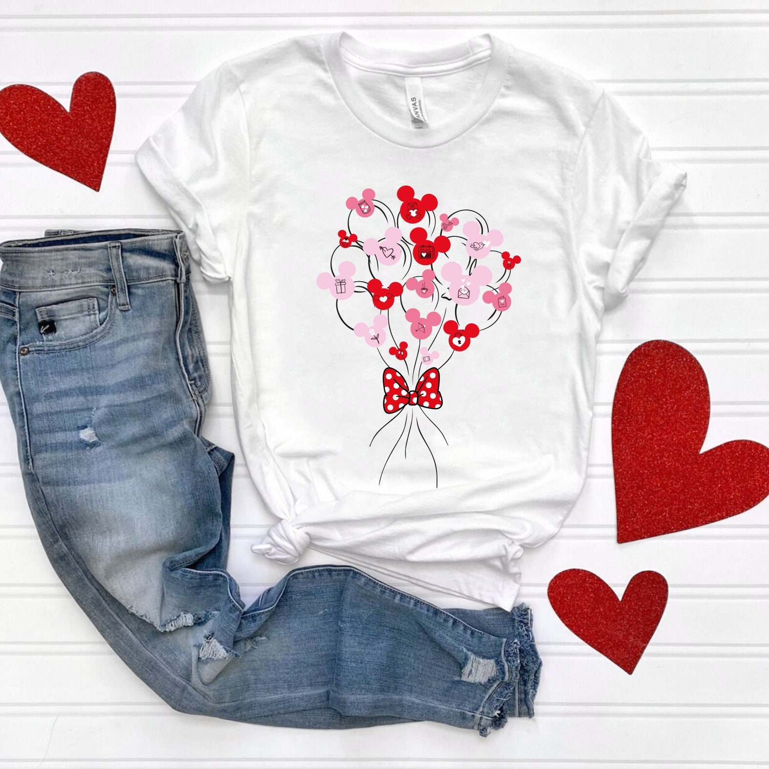 Discover Camiseta Disney Día de San Valentín Lindo Divertido Vintage para Hombre Mujer