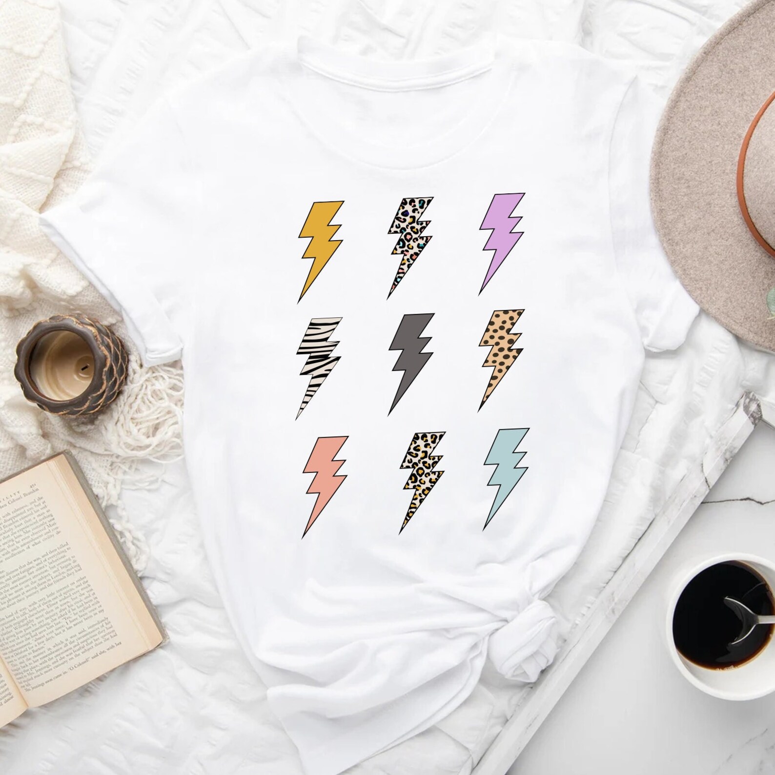 Lightning Bolt Shirt Lightning Bolt Grid Tshirt Leopard Etsy