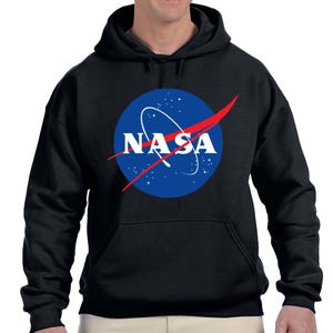 Moletom com capuz adulto com logotipo de almôndega | NASA | Exploração espacial |
