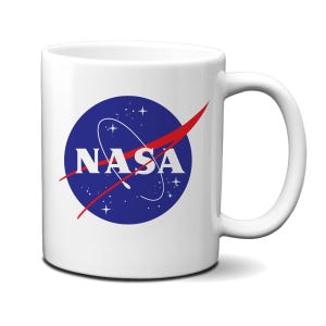 Caneca com logotipo de almôndega da NASA de 325 ml - Caneca de cerâmica para exploração espacial | Colecionável espacial
