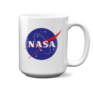 Caneca com logotipo de almôndega da NASA de 15 fl oz - Caneca oficial de cerâmica da NASA para entusiastas do espaço