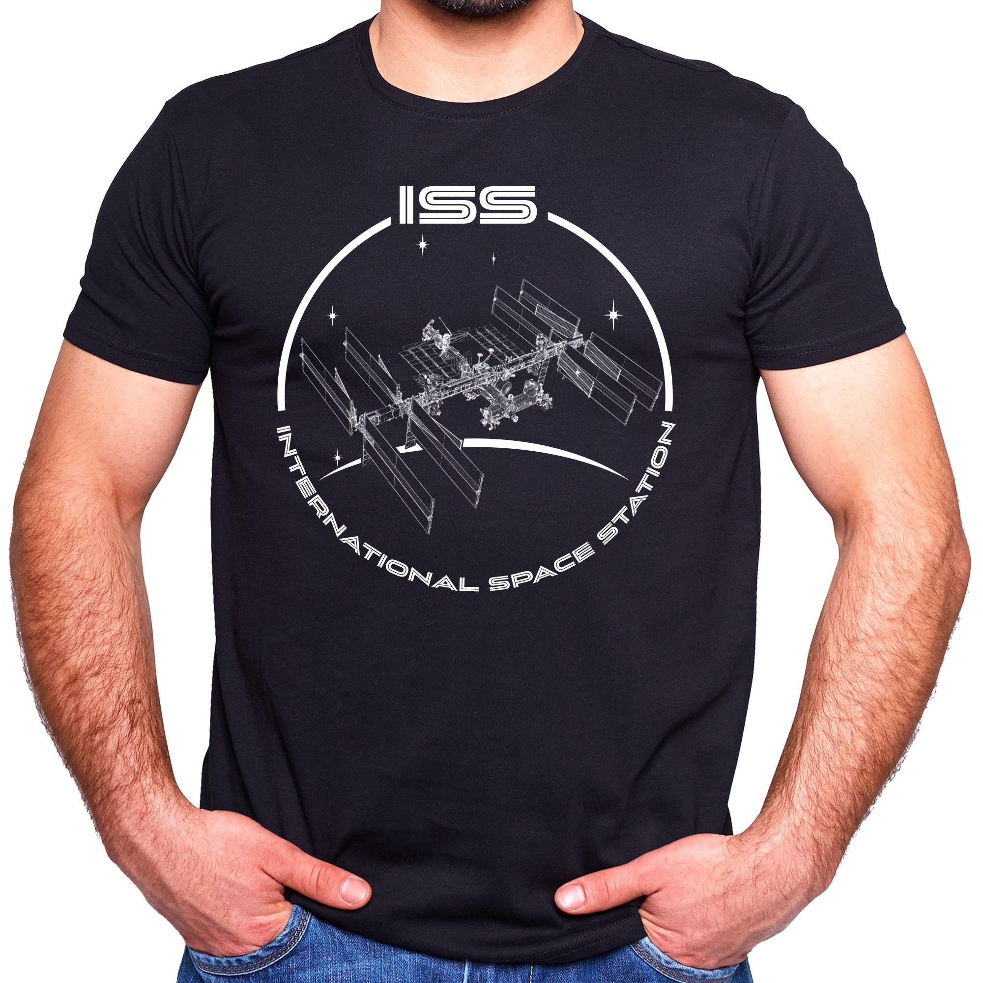International Space Station Wireframe Adult Shirt | Spaceflight | Space Collectibles | Space Shirt | For Space Enthusiasts