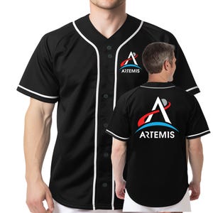 NASA Artemis Program Logo Adult Full-Button Baseball Shirt  | Space Exploration | Artemis Mission