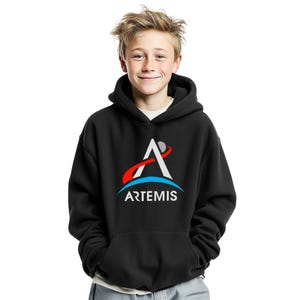 NASA Artemis Logo Pullover Youth Hoodie  | Space Exploration Fans | Space Gifts
