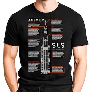 Artemis Rocket Space Launch System Blueprint Schematic Adult Shirt | Space Exploration