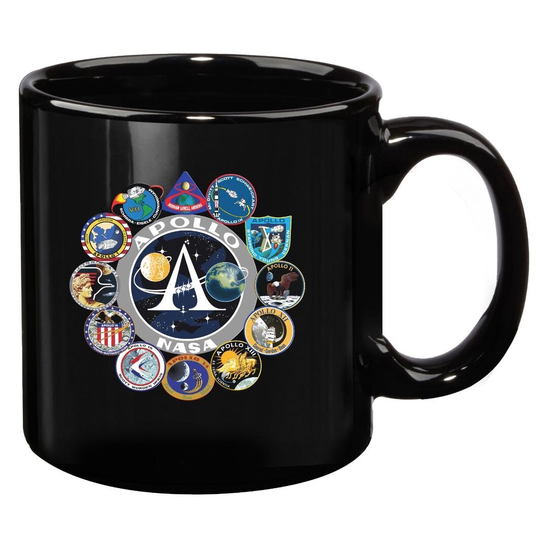 NASA Apollo Program Mission Logos 20oz Black UVDTF Mug - Space ...