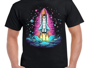 Lanzamiento colorido del transbordador espacial de la NASA