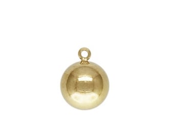 14KGF| 5mm Gold Filled Ball Drop | Gold Ball Drop Charm | Ball Drop Pendant | 1/20 14K
