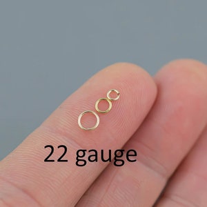 May include: Three gold jump rings in different sizes, 22 gauge.