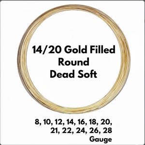 Filo riempito d'oro giallo 14KGF / 14/20 rotondo morbido morto calibro 8 10 12 14 16 18 20 22 24 26 28 1 piede USA