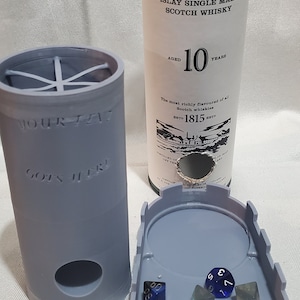LaPhroaig tube Dice Tower and Tray