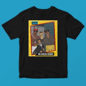 -shirt vintage cartonné Harlem Hounds | Booker T | Harlem Heat | Lutte | Dobermann | Teckel | Chihuahua | Chemises amusantes