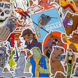 Bad Animals Sticker Pack: Funny Stickers | Frog | Capybara | Raccoon Stickers