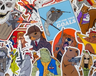 Bad Animals Sticker Pack: Funny Stickers | Frog | Capybara | Raccoon Stickers