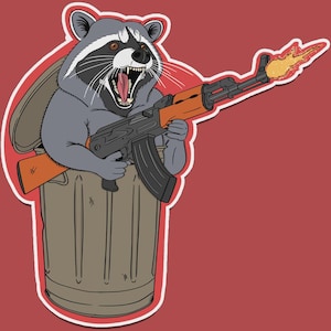 Raccoon Rampage Sticker | Raccoon Stickers | Funny Sticker | Water Bottle or Laptop Stickers | Animal Stickers