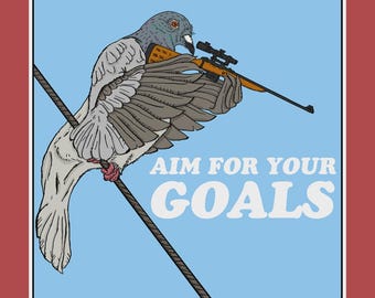 Funny Pigeon Laptop Sticker: Inspiring Vinyl Decal