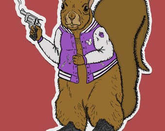 Squirrel with Black Air Forces Laptop Sticker | Squirrel with the Drip Sticker | Funny Sticker | Water Bottle Sticker