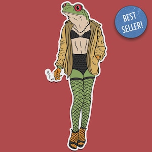 The Frogstitute Frog Laptop Sticker | Laptop Sticker | Funny Sticker | Frog Sticker | Water Bottle Sticker for Animal Lovers