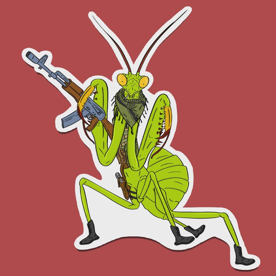 Tactical Praying Mantis Sticker: Weatherproof Vinyl Decal - Etsy
