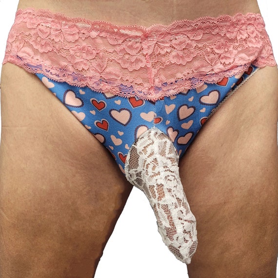 Sissy Girl Lace Cotton Pouch Tube Men's Panty Underwear Cute Panties -   Israel