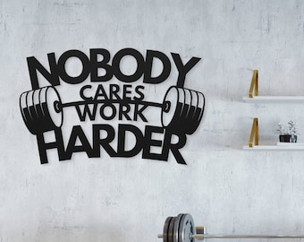 Gym Motivational Metal Wall Art, Home Gym Decor, Quote Wall Art, Custom Metal Words, Workout Crossfit Quote Sign