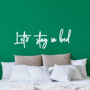 Let&#39;s Stay in Bed, Metal Sign, Metal Wall Decoration, Metal Art, Wall Hangings, Quote Wall Art, Metal Sign, Wall Sign, Housewarming Gift