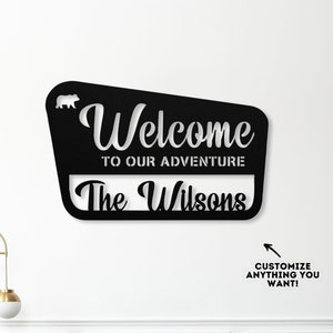 National Park Welcome Sign, NPS inspired Family Name Sign, Last Name Sign, Outdoorsman Monogram,