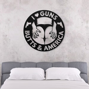 Funny Gift for Him, American Garage Man Cave Patriot Gift, Gift from Wife Birthday Anniversary Gift 4th of July 2nd Amendment Decor USA Flag