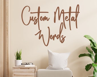Personalized Metal Words Custom Design Your Text Made To Order Script Name Sign Wall Door Decor Office Nursery Living Room Any Size Any Font