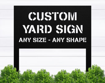 Custom Metal Sign with Stakes, Personalized Family Name Yard Sign, Promotional Lawn Sign, Driveway Decor, Garden Stake, Outdoor Decor