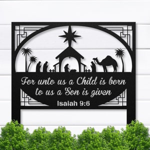 Outdoor Metal Nativity Yard Stake, Christian decor, Christmas Decor