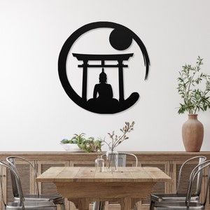 Torii Gate Wall Art, Japanase Art, Zen Garden Decor, Japanese Housewarming Gift, Spiritual Metal Wall Art