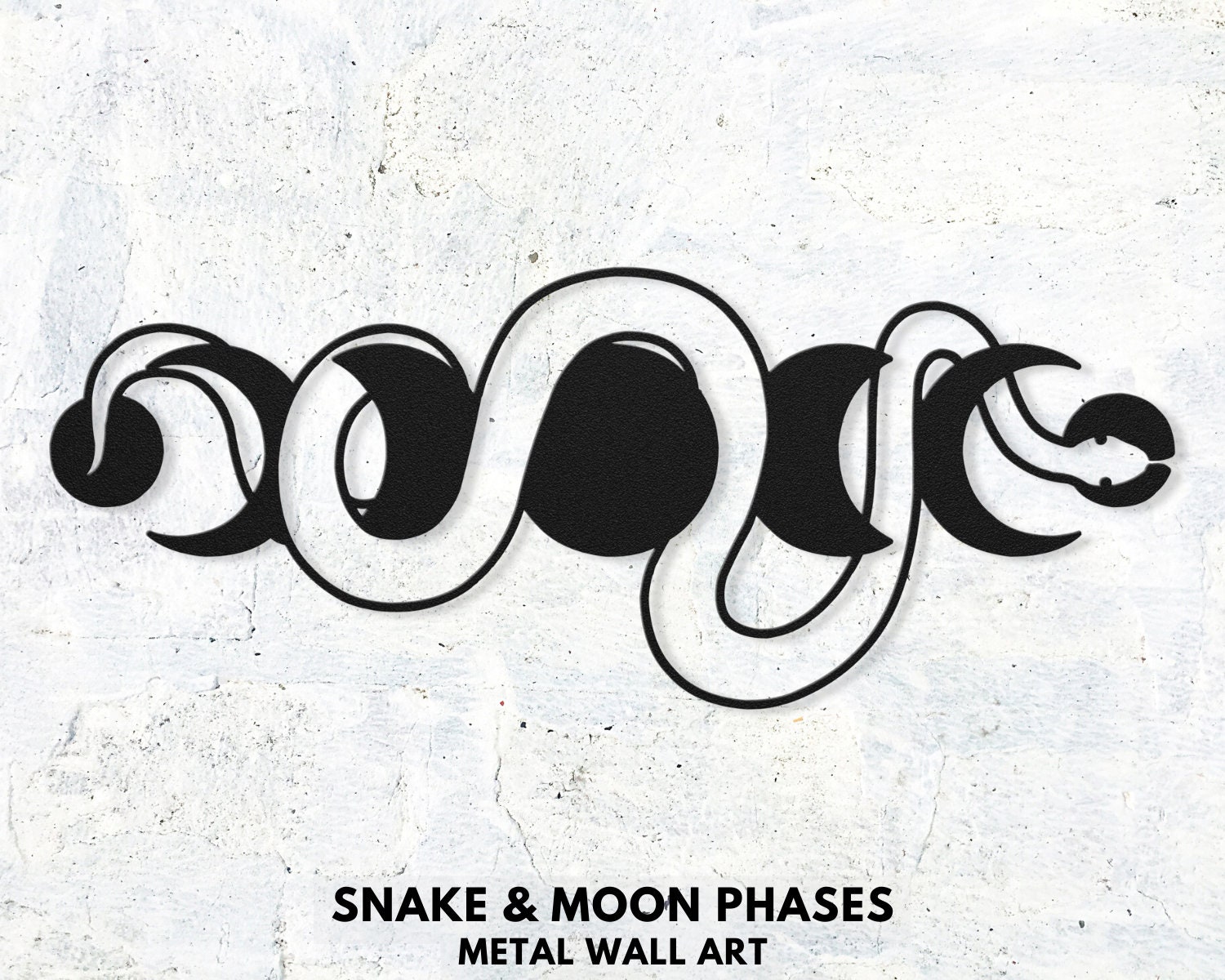 Moon Phases Wall Art, Celestial Snake Metal Art, Boho Bedroom Decor, Witchy Wall Art, Magical Mystical Art, Lunar Moon Cycle Witch Snake Art