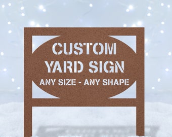 Custom Metal Sign with Stakes, Personalized Family Name Yard Sign, Promotional Lawn Sign, Driveway Decor, Garden Stake, Outdoor Decor