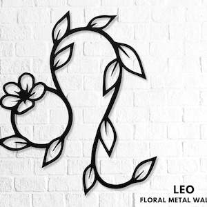 Leo Wall Art, Leo Zodiac Metal Sign, Horoscope Art, Zodiac Wall Decor, Astrology Housewarming Gift, July August Birthday Gift Leo Girl Gift