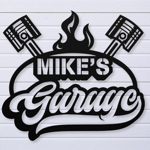 Personalised Garage Sign, Retro Garage Decor, Vintage Car Sign, Birthday Fathers Day Christmas Gift for Dad, Gift for Grandfather