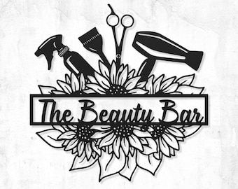 Salon Sign, Hair Dresser Sign, Hair Stylist Gifts, Beauty Salon Decor, Boutique Nails Spa Hairstyle Business Logo Sign