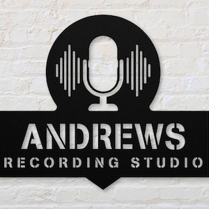 Recording Studio Sign, Recording Room On Air Sign, Now Recording Live Metal Sign