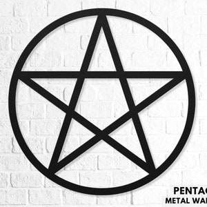 Pentacle Metal Wall Art, Witchy Wall Decor, Wiccan Wall Art, Goth Wall Hanging, Metal Occult Symbol, Pentagram Metal Art, Pagan Gift for Her
