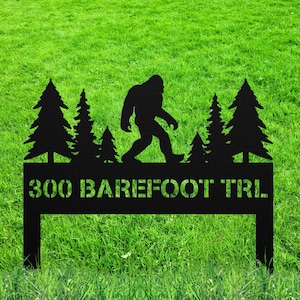 Outdoor Sasquatch Metal Sign, Bigfoot Mountain Metal Sign, Sasquatch Driveway Entryway Yard Sign, Bigfoot Yard Art, Yeti Sign