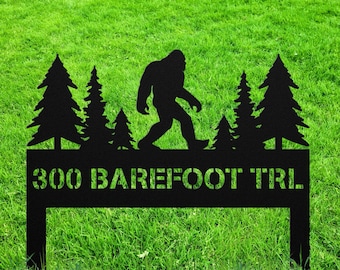 Letrero de metal para exteriores con diseño de Sasquatch, letrero de metal con diseño de montaña Bigfoot, letrero de entrada para vehículos con diseño de Sasquatch, arte para patio con diseño de Bigfoot, letrero de Yeti