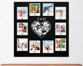 Personalized Couple Gift, Memories Magnet Board, Wanderlust Gift, Large Black Bulletin Magnetic Board, Travel Photos Magnetic Board