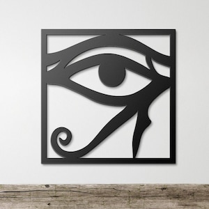 Eye of Horus Wall Art, Ancient Unique Wall Decor, Egyptian Metal Sign, Spiritual Gift for Her, Boho Vintage Aesthetic Healing Decor