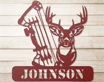 Bowhunting Gifts, Compound Bow Hunting Metal Sign, Hunting Gift for Men, Bowhunting Wall Art, Born to Hunt Gift for Father Dad